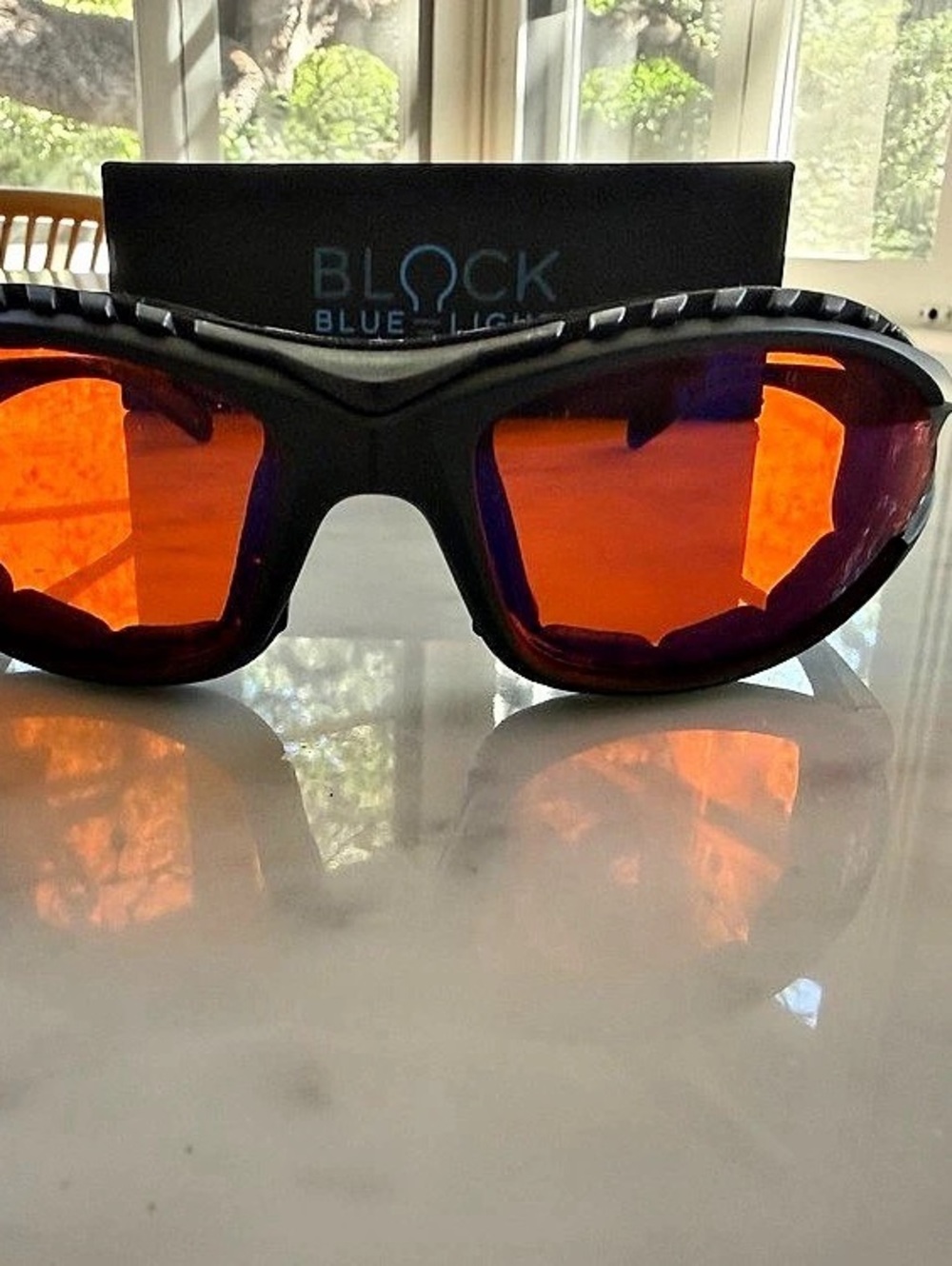 Block Blue Light NightFall Wrap Blue Blocking Glasses Black & Orange